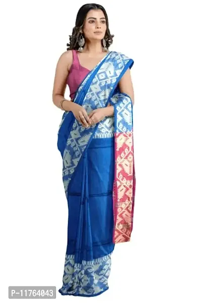 Fancy Handloom Khadi Saree With Blouse Peice, Sky, OSL-thumb3