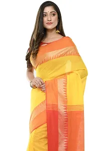 RUPANJALI SOFT COTTON Yellow & Red JAMDANI HANDLOOM SAREES FOR WOMEN with Pom-Pom - With Blouse Piece | RS_J006_Yellow&Red-thumb3