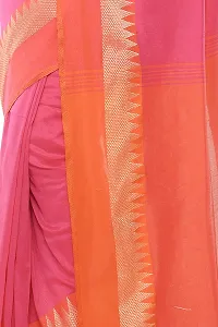 RUPANJALI SOFT COTTON Pink & Red JAMDANI HANDLOOM SAREES FOR WOMEN with Pom-Pom - With Blouse Piece | RS_J006_Pink&Red-thumb4