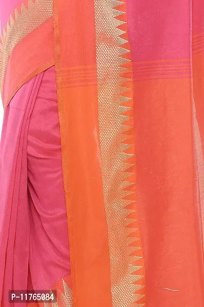 RUPANJALI SOFT COTTON Pink & Red JAMDANI HANDLOOM SAREES FOR WOMEN with Pom-Pom - With Blouse Piece | RS_J006_Pink&Red-thumb5