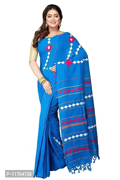 Fulia Handloom Khesh Applick Saree (Tute), With Blouse Peice-thumb0