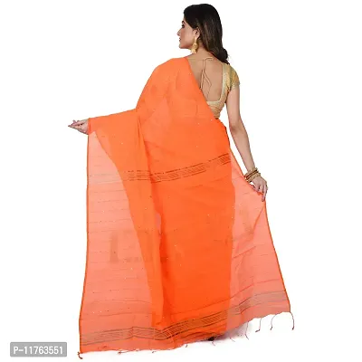 NILUS Soft Cotton Blend Sequence Box Handloom Saree For Women (Color : Orange)-thumb4