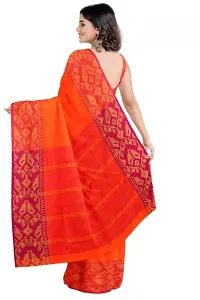 Fancy Handloom Saree With Blouse Peice, OSL, Orange-thumb1