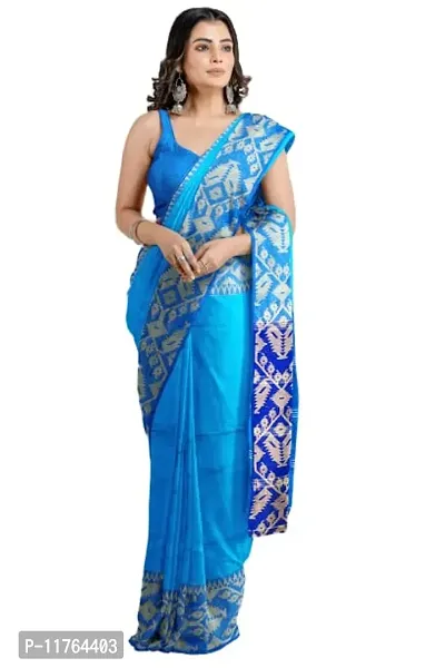 Fancy Handloom Khadi Saree With Blouse Peice, Blue, OSL-thumb3