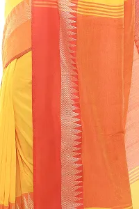 RUPANJALI SOFT COTTON Yellow & Red JAMDANI HANDLOOM SAREES FOR WOMEN with Pom-Pom - With Blouse Piece | RS_J006_Yellow&Red-thumb4