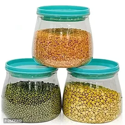 Container Jar Set, Plastic Square Kitchen Storage, Pack Of 3-thumb0