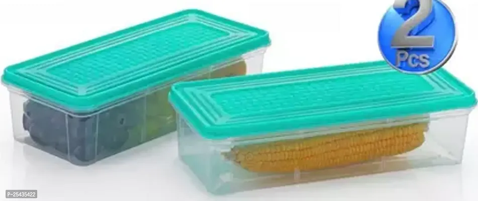 Container Jar Set, Plastic Square Kitchen Storage, Pack Of 2