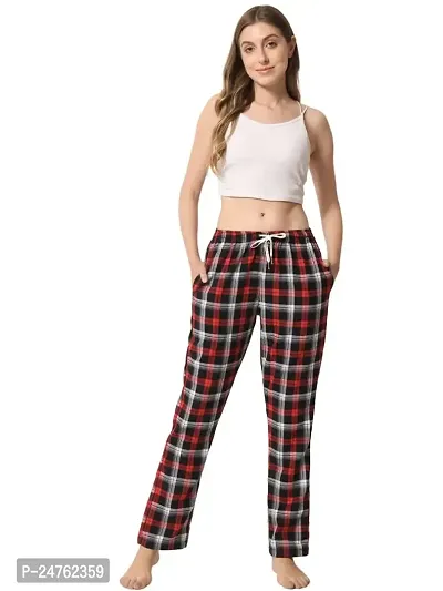 IRIZA Women's Cotton Check Pyjama with Drawstring RedBlackBox (XS)