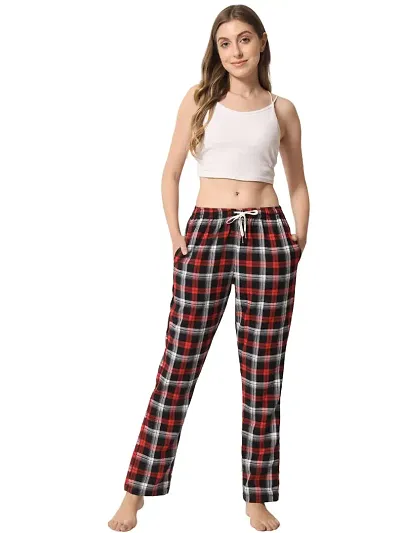 Iriza Women's Brushed Check Pyjama With Drawstring (5XL, GoldBig)