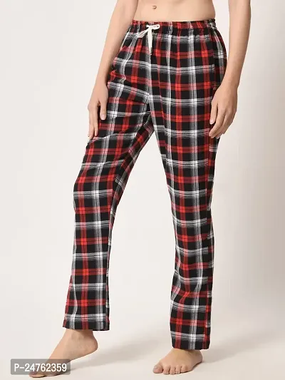 IRIZA Women's Cotton Check Pyjama with Drawstring RedBlackBox (XS)-thumb3