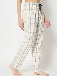 Iriza Women's Cotton Brushed Check Pyjama With Drawstring (XS, OffWhiteBox)-thumb3