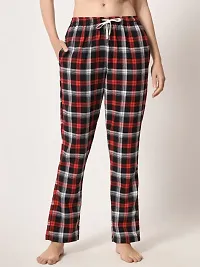 IRIZA Women's Cotton Check Pyjama with Drawstring RedBlackBox (XS)-thumb1