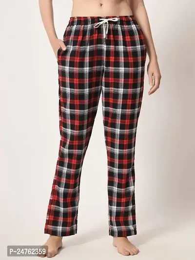 IRIZA Women's Cotton Check Pyjama with Drawstring RedBlackBox (XS)-thumb2