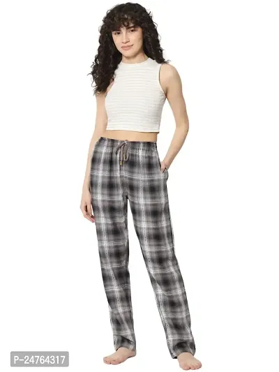 IRIZA Women's Cotton Check Pyjama With Drawstring (XXL, BigboxBlackWhite)-thumb0