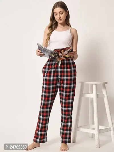 IRIZA Women's Cotton Check Pyjama with Drawstring RedBlackBox (XS)-thumb4