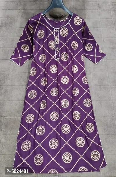 Purple Rayon Kurta For Women