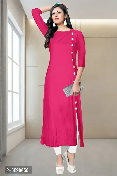 Latest Beautiful Rayon Stitched Kurta for Women-thumb0