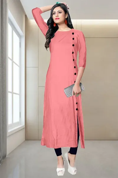 Latest Attractive Rayon Solid Stitched Kurti