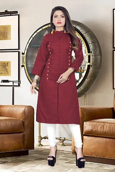 Women Trendy Slub Kurta