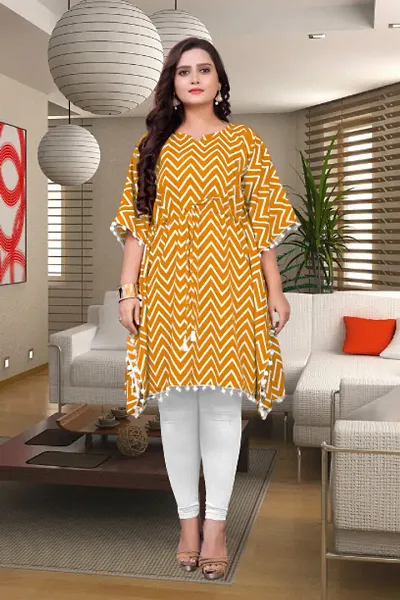 Stylish American Crepe Kaftan Kurta For Women