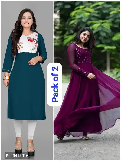 Attractive Pack of 2  Gown for Women