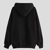 Stylish Fleece Printed Black Hoodies For Men-thumb1