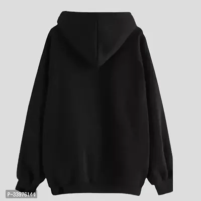 Stylish Fleece Printed Black Hoodies For Men-thumb2