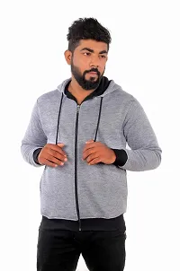 Fashion Gallery Jackets for Mens | Full Sleeves Hooded Sweatshirts for Men Grey-thumb1