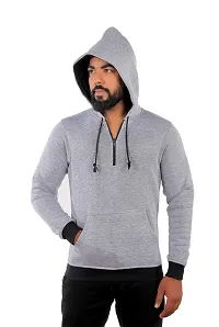 Fashion Gallery Mens Hooded Jacket Full Sleeves|Full Sleeves Hooded Jacket|Jackets for Men Grey-thumb3