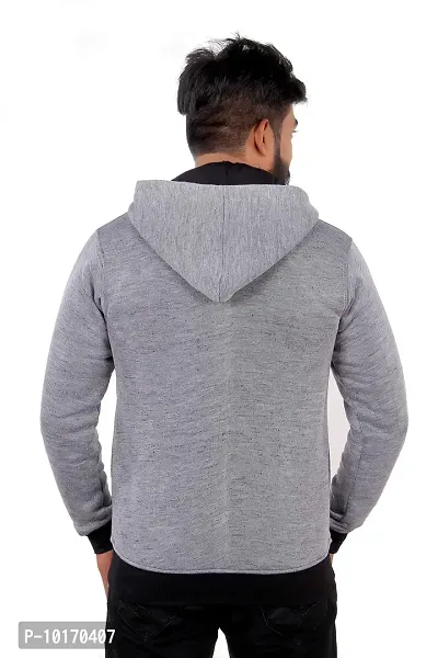 Fashion Gallery Mens Hooded Jacket Full Sleeves|Full Sleeves Hooded Jacket|Jackets for Men Grey-thumb3