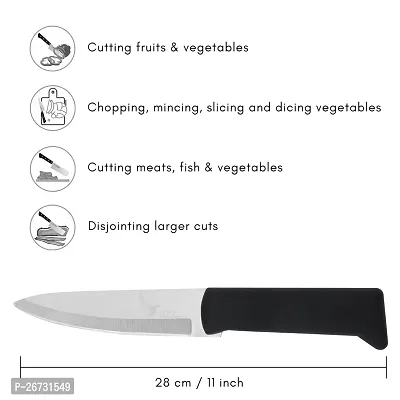 SNOKEreg; Chef Knife stainless steel for cutting fruits and vegetables , pack of 1 , silver color blade with strong plastic handle for better grip-thumb4