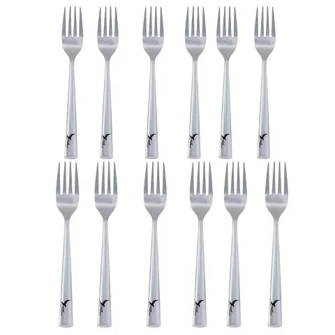 SNOKEreg; Stainless steel FORK for home and kitchen use , cutlery sets , dinner fork (set of 12 ), Silver color