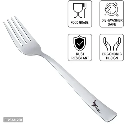 SNOKEreg; Stainless steel FORK for home and kitchen use , cutlery sets , dinner fork (set of 12 ), Silver color-thumb2