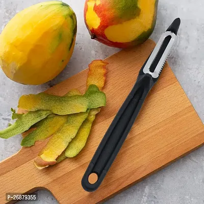 SNOKEreg; Eye Peeler , Peeler cutter , peeler for vegetables pack of 1 Silver color Blade with black color Strong Plastic Handle For Better Grip.-thumb2