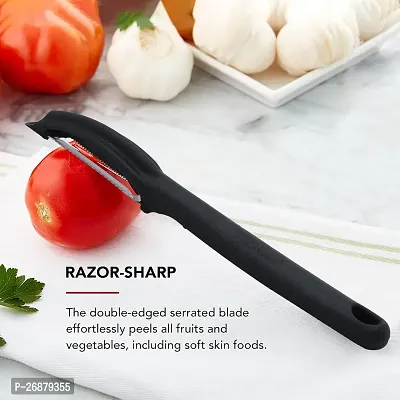 SNOKEreg; Eye Peeler , Peeler cutter , peeler for vegetables pack of 1 Silver color Blade with black color Strong Plastic Handle For Better Grip.-thumb3