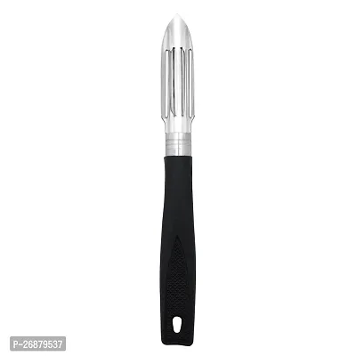 SNOKEreg; Straight Peeler , Peeler cutter , peeler for vegetables pack of 1 Silver color Blade with black color Strong Plastic Handle For Better Grip.