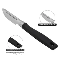 SNOKEreg; Straight Peeler , Peeler cutter , peeler for vegetables pack of 1 Silver color Blade with black color Strong Plastic Handle For Better Grip.-thumb3