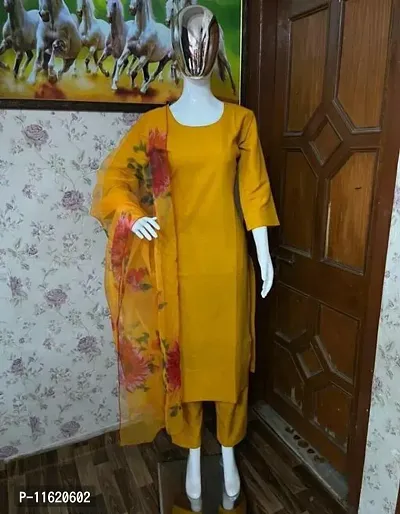 Fancy Cotton Silk Kurta Set For Women-thumb0