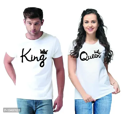 DEE LEAF King-Queen Printed Matching Couple Tshirt-thumb0