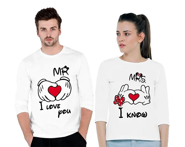 Cotton Printed Couple T Shirt For Men And Women