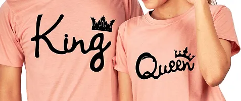 DEE LEAF King-Queen Printed Matching Couple Tshirt-thumb1