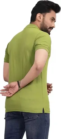 Stylish Green Polycotton Solid Half Sleeve T-Shirt For Men-thumb1