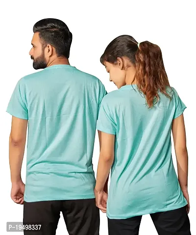 DEE LEAF Wifey-Hubby Half Sleeve Printed Matching Couple Tshirt-thumb3