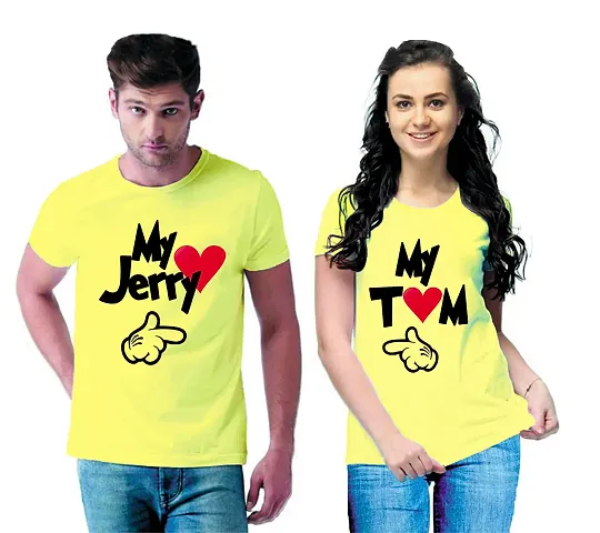 DEE LEAF My Jerry-My Tom Printed Matching Half Sleeve Couple Tshirt