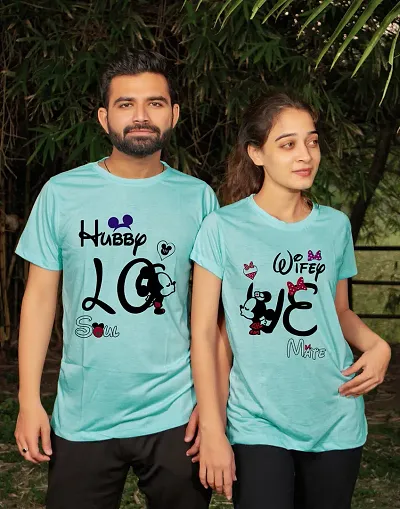 Reliable Half Sleeve Round Neck Couple Tshirt