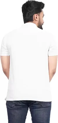 Stylish White Polycotton Solid Half Sleeve T-Shirt For Men-thumb1