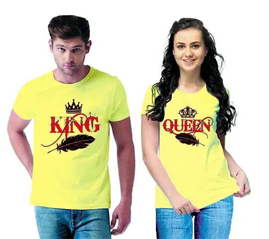 DEE LEAF King-Queen Printed Matching Couple Tshirt