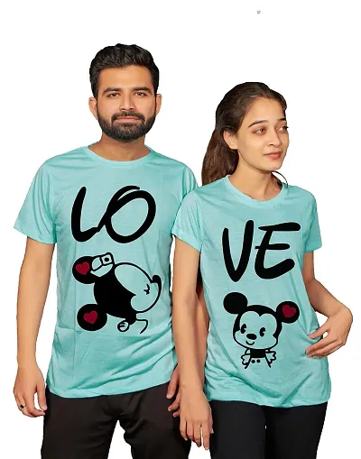 DEE LEAF Love Mikky Mini Matching Half Sleeve Couple Tshirt