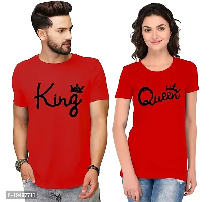 DEE LEAF King-Queen Printed Matching Couple Tshirt-thumb0