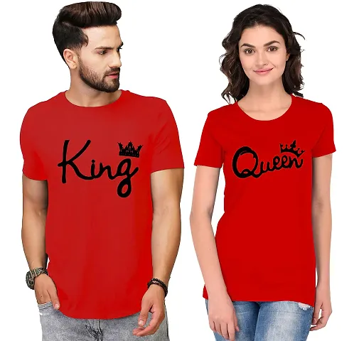 DEE LEAF King-Queen Printed Matching Couple Tshirt